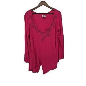 Rods Fairy Asymmetrical Floral beaded XL stretchy soft long sleeve romantic